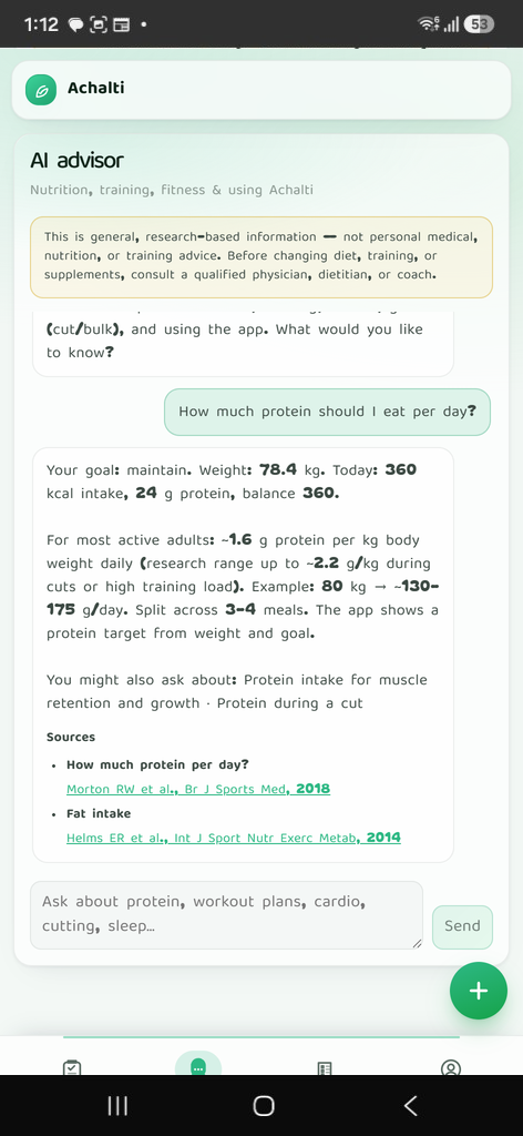 AI nutrition advisor conversation